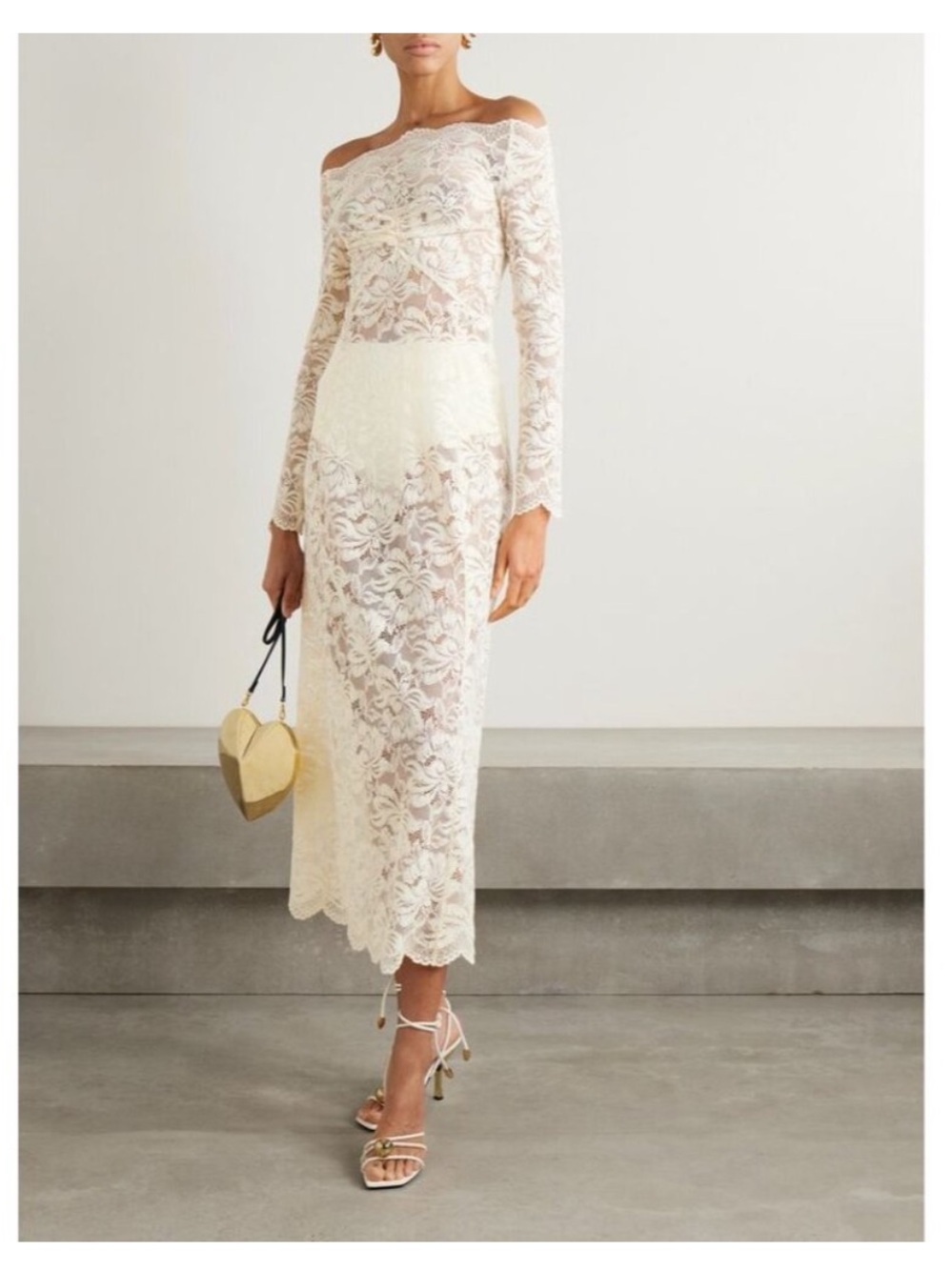 Paco Rabanne White Lace Long Sleeve Dress